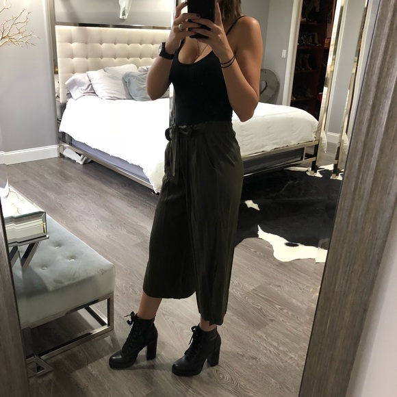 Army Green LF culottes - Picture 2 of 3